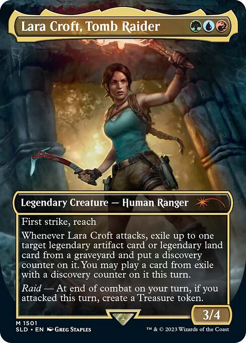 Lara Croft, Tomb Raider (1501) - BORDERLESS (Foil) - NM