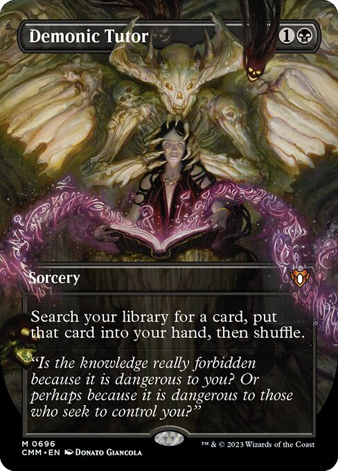 Demonic Tutor (696) - BORDERLESS (Foil) - NM