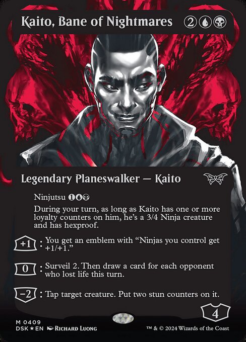 Kaito, Bane of Nightmares (409) - BORDERLESS (Foil) - NM