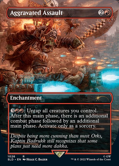 Aggravated Assault (1026) - BORDERLESS - FULL ART (Foil) - NM