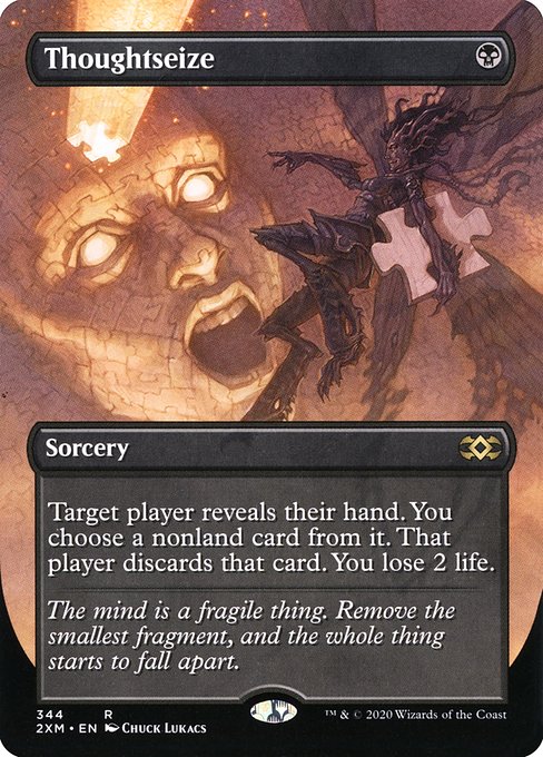 Thoughtseize (344) - BORDERLESS (Foil) - NM