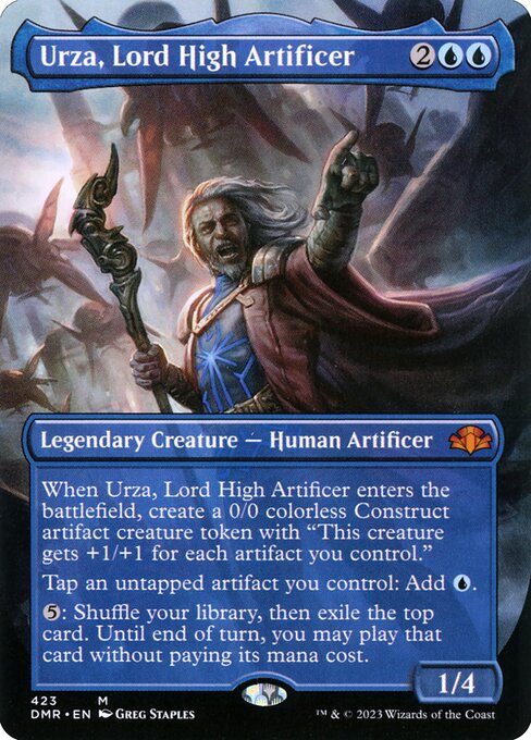 Urza, Lord High Artificer (423) - BORDERLESS - FULL ART (Foil) - NM