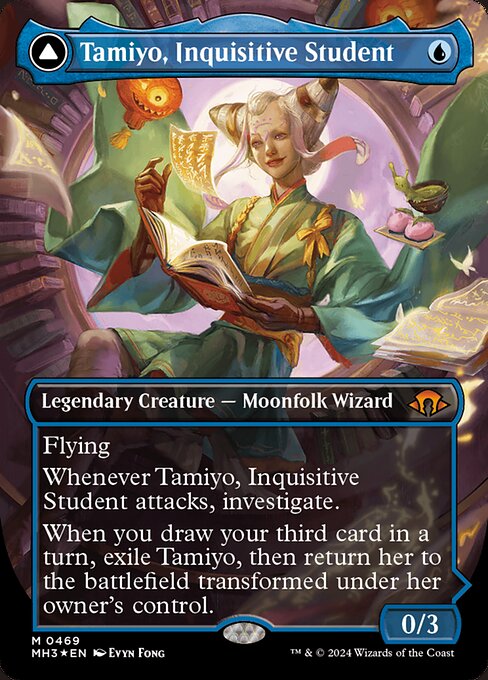 Tamiyo, Inquisitive Student // Tamiyo, Seasoned Scholar (469) - BORDERLESS (Foil) - NM