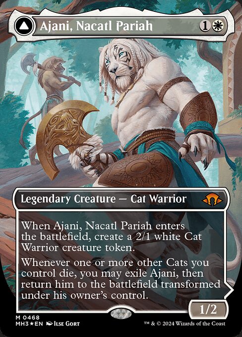 Ajani, Nacatl Pariah // Ajani, Nacatl Avenger (468) - BORDERLESS (Foil) - NM
