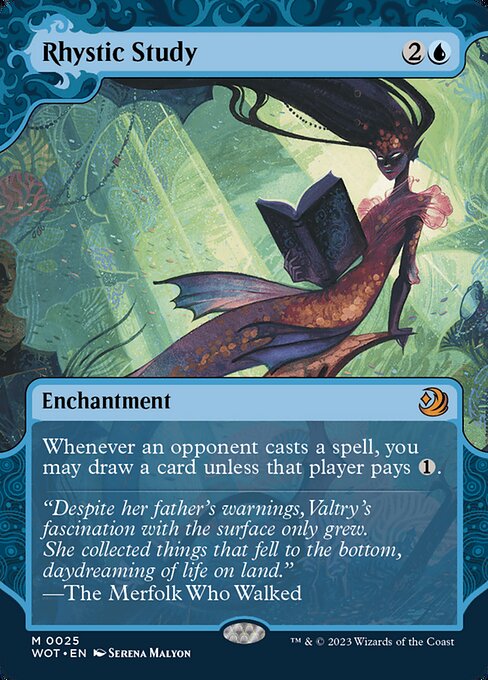 Rhystic Study (25) - BORDERLESS (Foil) - NM