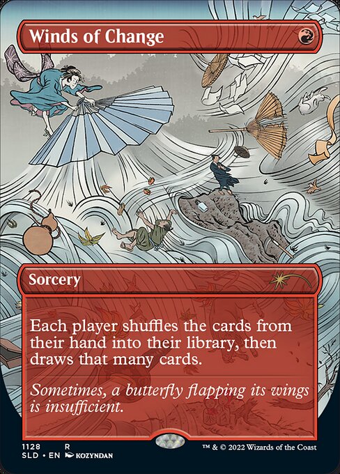 Winds of Change (1128) - BORDERLESS - FULL ART (Foil) - NM