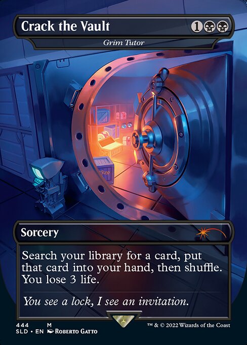 Grim Tutor (444) - BORDERLESS - FULL ART (Foil) - NM