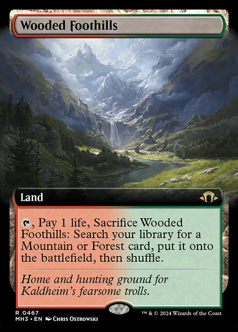 Wooded Foothills (467) - EXTENDED ART (Foil) - NM