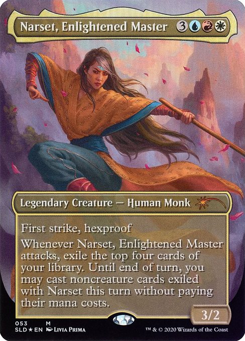 Narset, Enlightened Master (53) - BORDERLESS - FULL ART (Foil) - NM