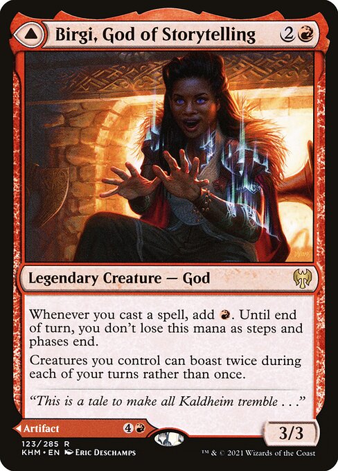 Birgi, God of Storytelling // Harnfel, Horn of Bounty (123) - NM