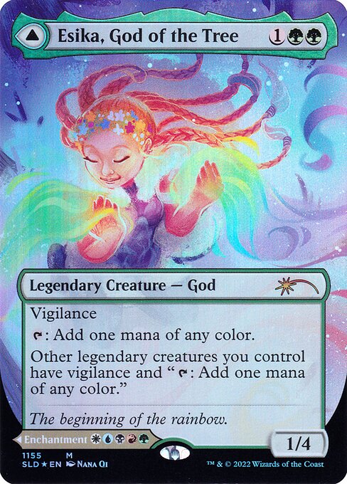 Esika, God of the Tree // The Prismatic Bridge (1155) - BORDERLESS (Foil) - NM