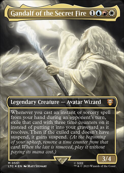 Gandalf of the Secret Fire (551) - BORDERLESS (Foil) - NM