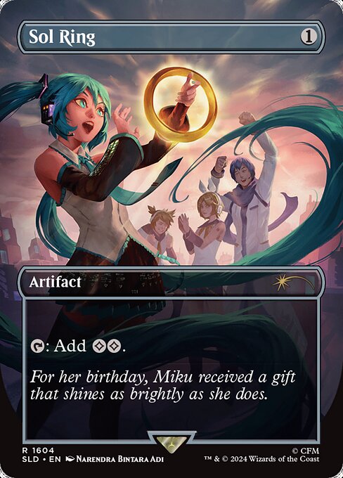 Sol Ring (1604) - BORDERLESS - FULL ART (Foil) - NM