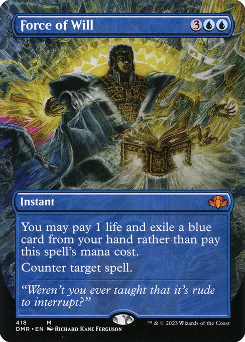 Force of Will (418) - BORDERLESS - FULL ART - NM