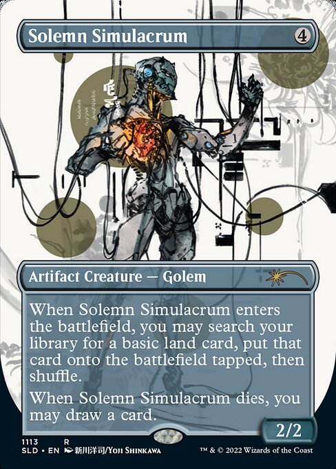 Solemn Simulacrum (1113) - BORDERLESS - FULL ART (Foil) - NM
