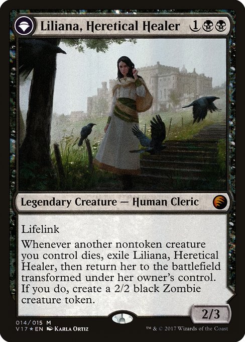 Liliana, Heretical Healer // Liliana, Defiant Necromancer (14) (Foil) - NM