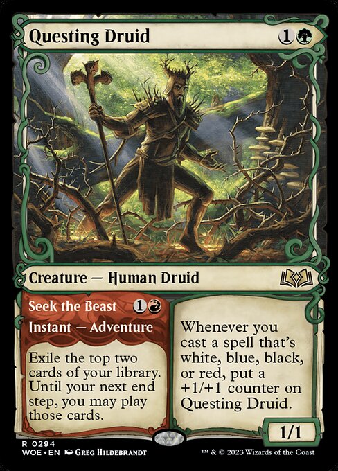 Questing Druid // Seek the Beast (294) - SHOWCASE (Foil) - NM