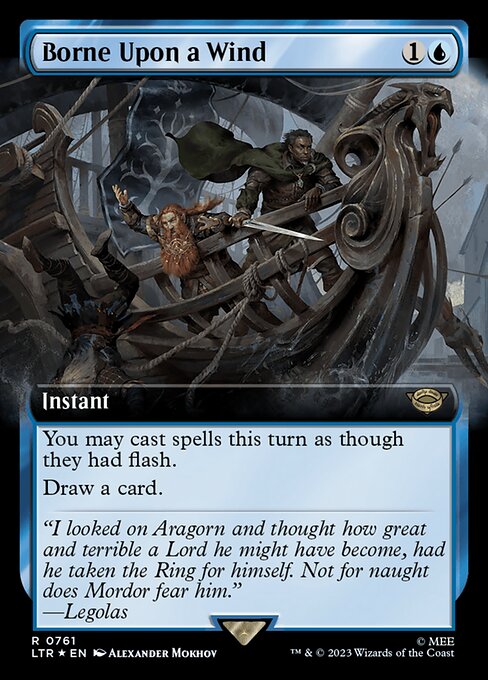 Borne Upon a Wind (761) - EXTENDED ART (Foil) - NM
