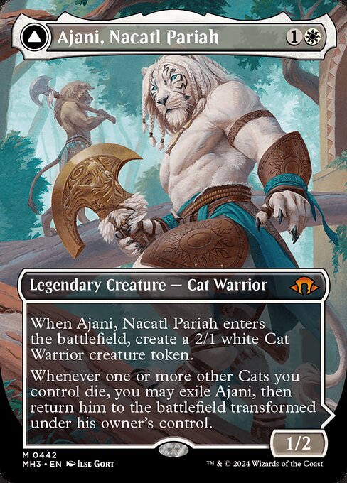 Ajani, Nacatl Pariah // Ajani, Nacatl Avenger (442) - BORDERLESS - NM