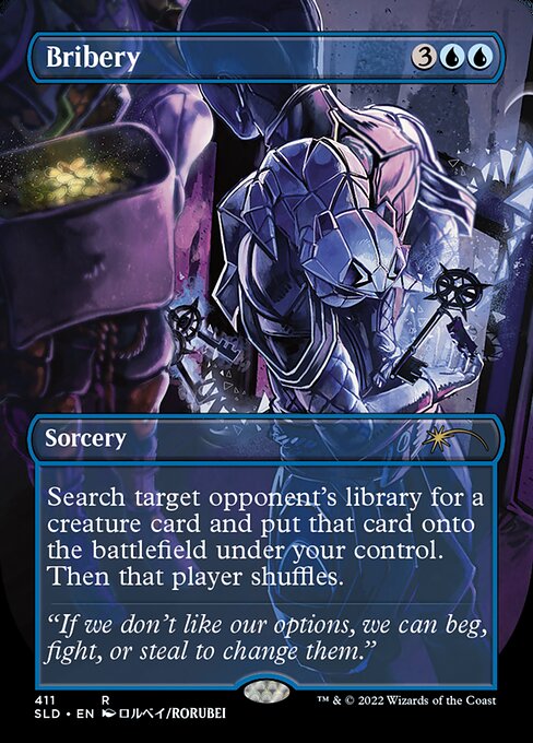 Bribery (411) - BORDERLESS - FULL ART (Foil) - NM