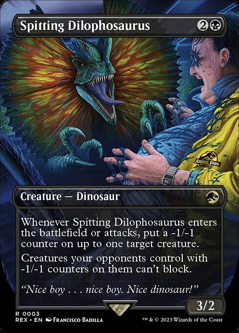 Spitting Dilophosaurus (3) - BORDERLESS - NM