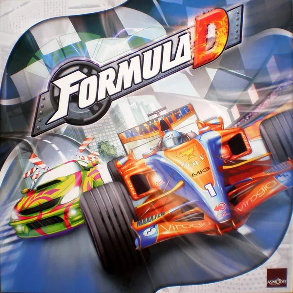 Cover of 'Formula D' with racing cars and a checker flag overlay.