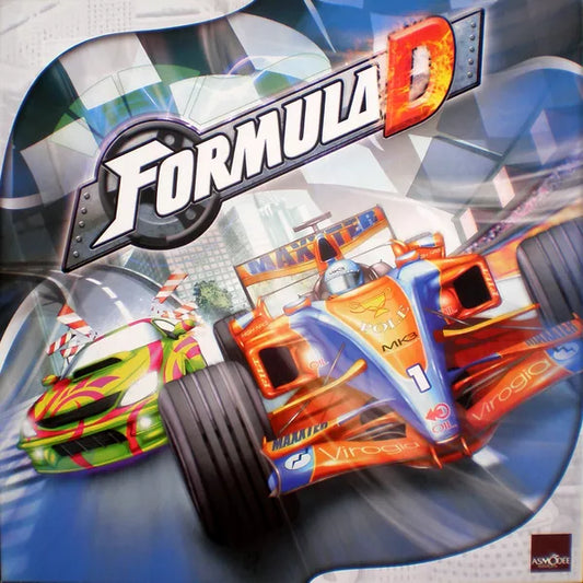 Cover of 'Formula D' with racing cars and a checker flag overlay.